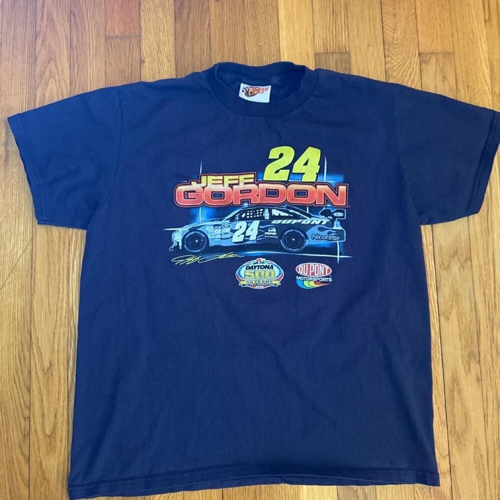 NASCAR Winner's Circle Jeff Gordon 24 Men's Large Navy Vintage T-shirt
